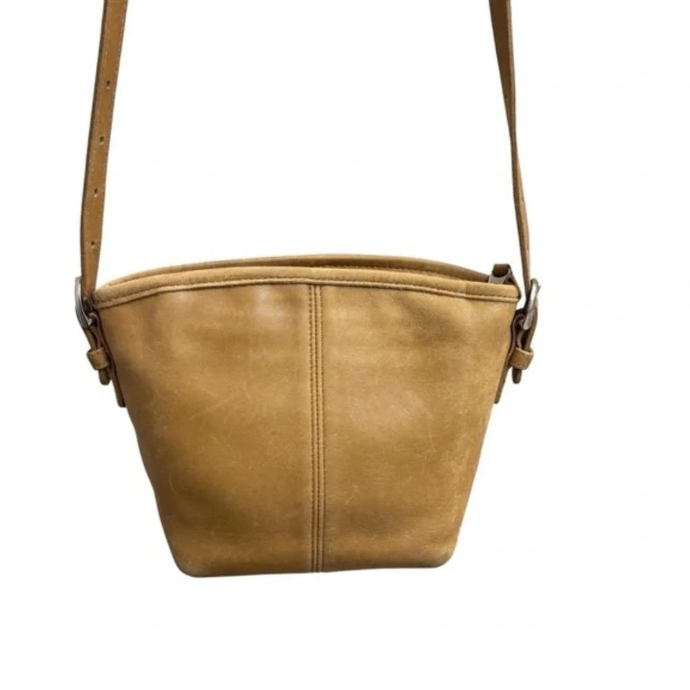 Coach 4107 mini market crossbody bag tan leather